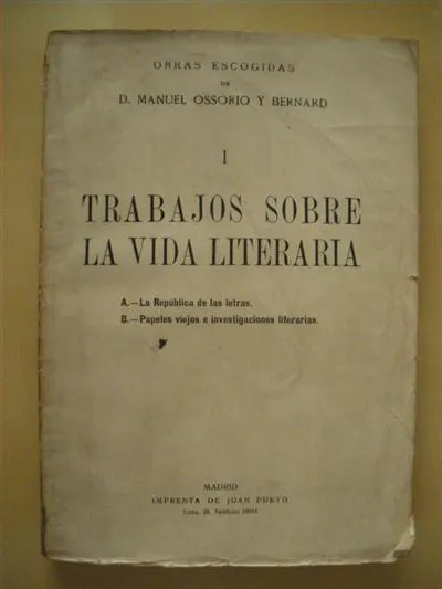 TRABAJOS SOBRE LA VIDA LITERARIA. TOMO I