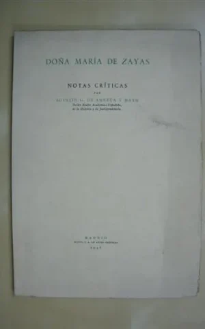 DOÑA MARIA DE ZAYAS. NOTAS CRITICAS