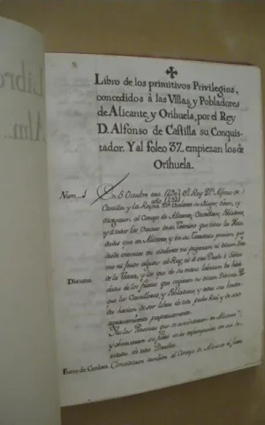 PRIVILEGIOS OTORGADOS A LA CIUDAD DE ALICANTE