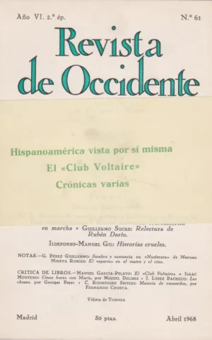 REVISTA DE OCCIDENTE. Nº61. AÑO VI. ABRIL 1968