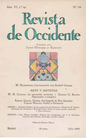 REVISTA DE OCCIDENTE. Nº64. AÑO VI. JULIO 1968