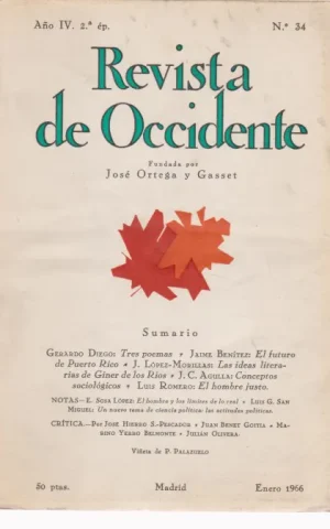 REVISTA DE OCCIDENTE. Nº34. AÑO IV. ENERO 1966