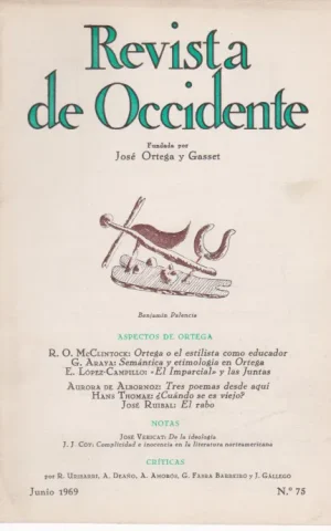 REVISTA DE OCCIDENTE. Nº75. JUNIO 1969