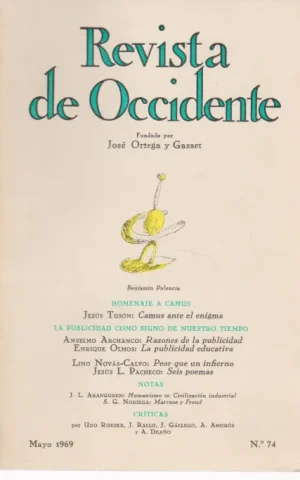 REVISTA DE OCCIDENTE. Nº74. MAYO 1969