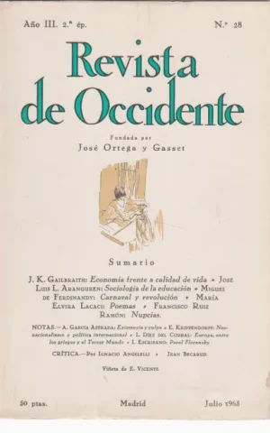 REVISTA DE OCCIDENTE. Nº28. JULIO 1965