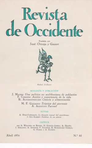 REVISTA DE OCCIDENTE. Nº85. ABRIL 1970