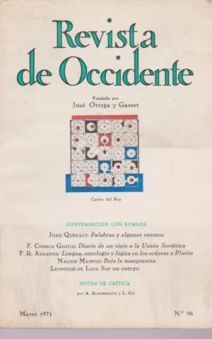 REVISTA DE OCCIDENTE. Nº96. MARZO 1971