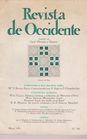 REVISTA DE OCCIDENTE. Nº98. MAYO 1971