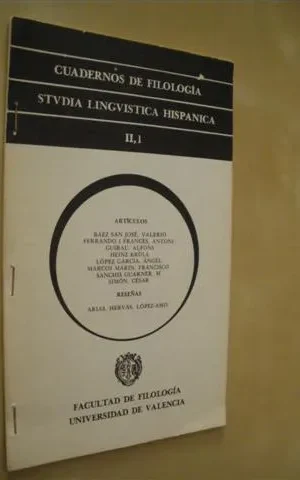 CUADERNOS DE FILOLOGIA STUDIA LINGUISTICA HISPANICA, II, 1