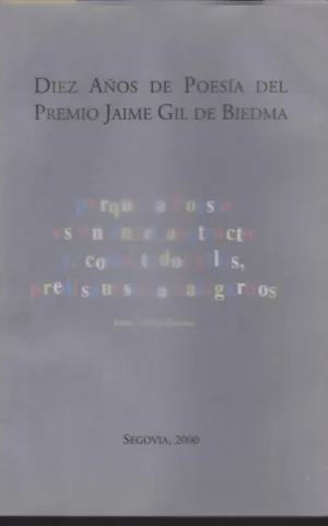 DIEZ AÑOS DE POESÍA DEL PREMIO JAIME GIL DE BIEDMA