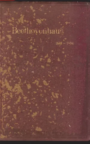 VEREIN BEETHOVEN-HAUS BONN 1889-1904
