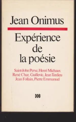 EXPÉRIENCE DE LA POÉSIE