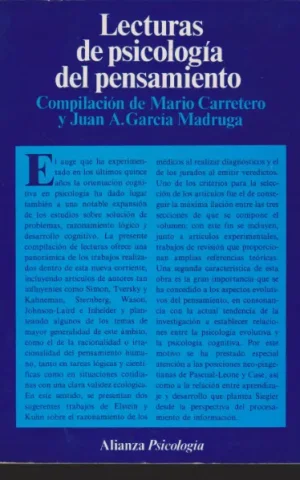 LECTURAS DE PSICOLOGIA DEL PENSAMIENTO. RAZONAMIENTO, SOLUCION DE PROBLEMAS Y DESARROLLO COGNITIVO