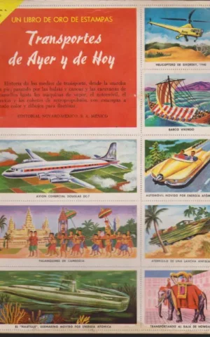 UN LIBRO DE ORO DE ESTAMPAS. TRANSPORTES DE AYER Y DE HOY. Nº11. COMPLETO