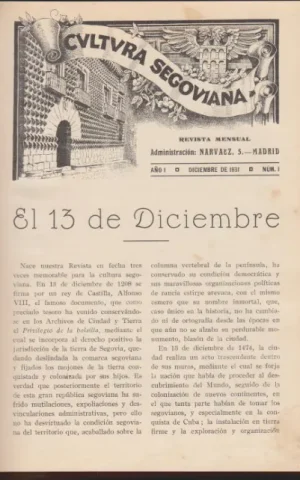 CULTURA SEGOVIANA. REVISTA MENSUAL. 1931-1932. COMPLETA
