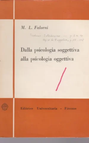 DALLA PSICOLOGIA SOGGETTIVA ALLA PSICOLOGIA OGGETTIVA