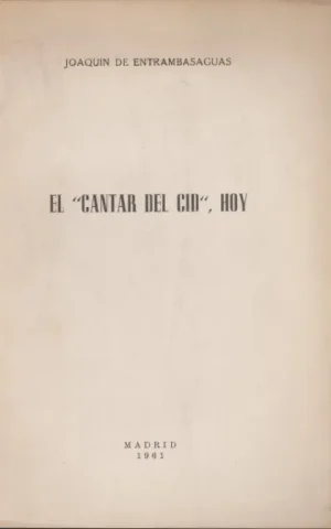 EL CANTAR DEL CID, HOY