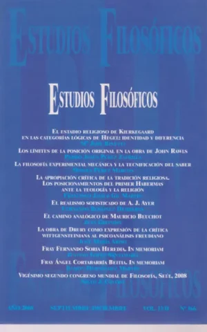 ESTUDIOS FILOSOFICOS. Nº166. SEPTIEMBRE-DICIEMBRE VOL. LVII. AÑO 2008