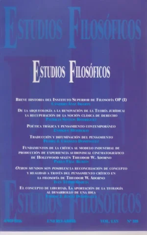 ESTUDIOS FILOSOFICOS. Nº188. ENERO-ABRIL. VOL. LXV. AÑO 2016