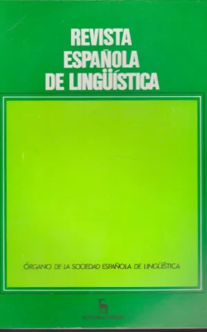 REVISTA ESPAÑOLA DE LINGÜISTICA. AÑO 13. FASC. 1. ENERO-JUNIO 1983