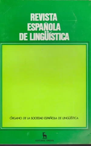 REVISTA ESPAÑOLA DE LINGÜISTICA. AÑO 14. FASC. 1. ENERO-JUNIO 1984