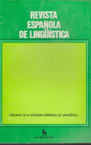 REVISTA ESPAÑOLA DE LINGÜISTICA. AÑO 6. FASC. 1. ENERO-JUNIO 1976