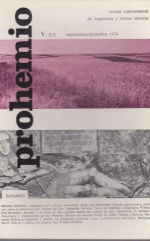 PROHEMIO. REVISTA CUATRIMESTRAL DE LINGÜÍSTICA Y CRÍTICA LITERARIA. V. 2-3. SEPTIEMBRE-DICIEMBRE 1974