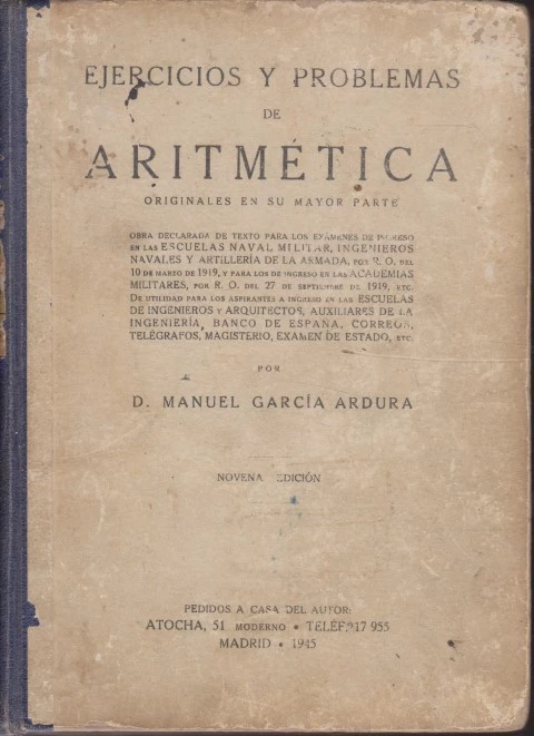 EJERCICIOS Y PROBLEMAS DE ARITMETICA