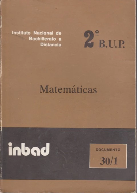 MATEMÁTICAS. BUP 2º CURSO. DOCUMENTO 30/1